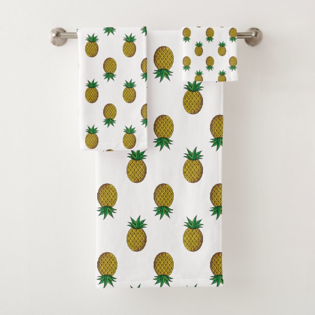 Motif moderne d'ananas sur fond blanc (En situation)