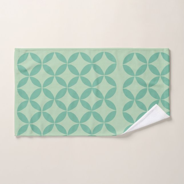 Motif moderne du milieu du siècle à Mint Green Art (Serviette à main)