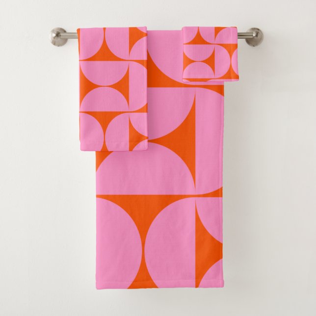 Motif Moderne Du Milieu Du Siècle Préppant Rose Et (En situation)