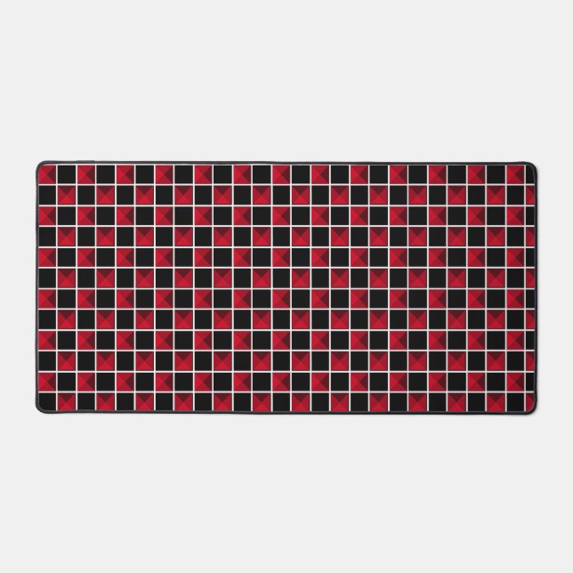 Motif moderne en diamant noir et rouge (Recto)
