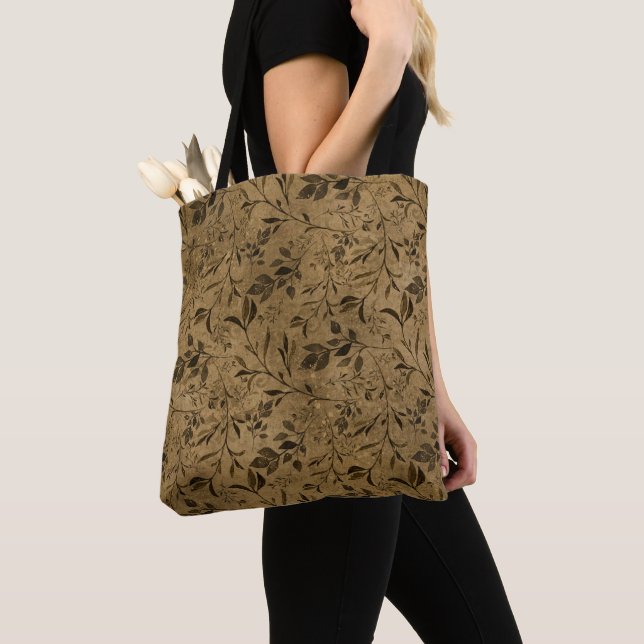 Motif moderne Grunge Leaf - Sac fourre-tout (De près)
