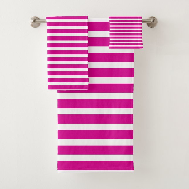 Motif moderne Hot Pink White Stripes (En situation)