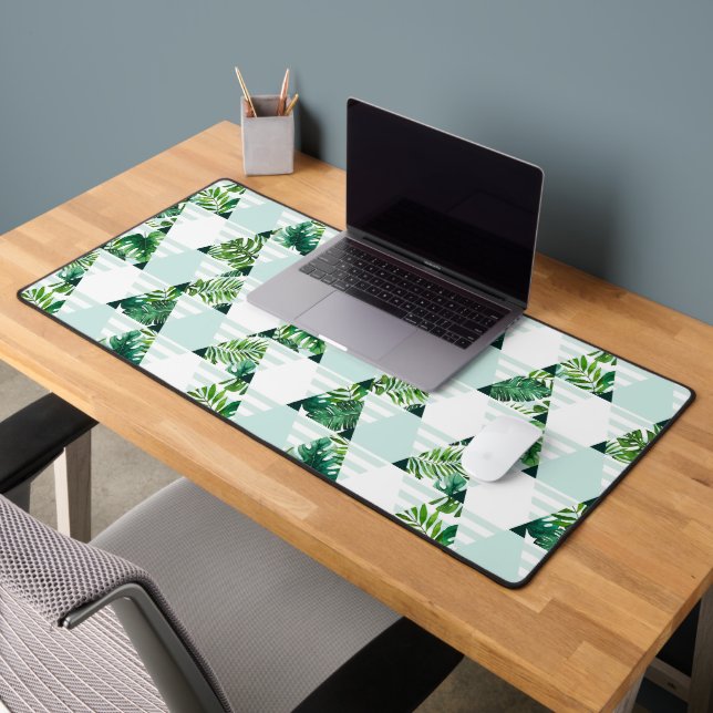 Motif moderne Mint Green Tropical Triangles (Bureau 2)