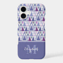 Motif moderne rétro rose violet monogrammé