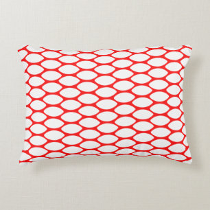 Motif moderne rouge blanc Coussin