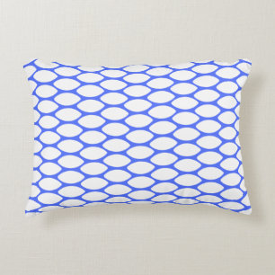 Motif moderne Royal Bleu Blanc Coussin