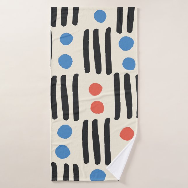 Motif moderne sans couture avec rayures et points  (Serviette de bain)