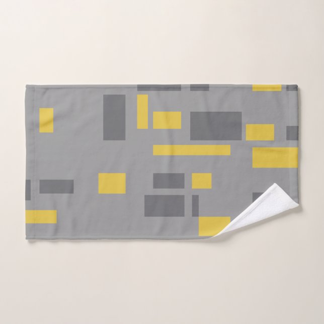 Motif moderne, simple, cool géométrique jaune gris (Serviette à main)