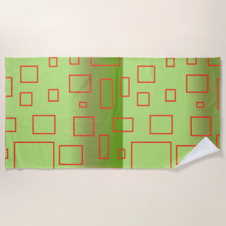 Motif moderne vert design géométrique Serviette de