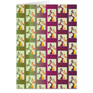 Motif moderne vert et violet Tulip Couple