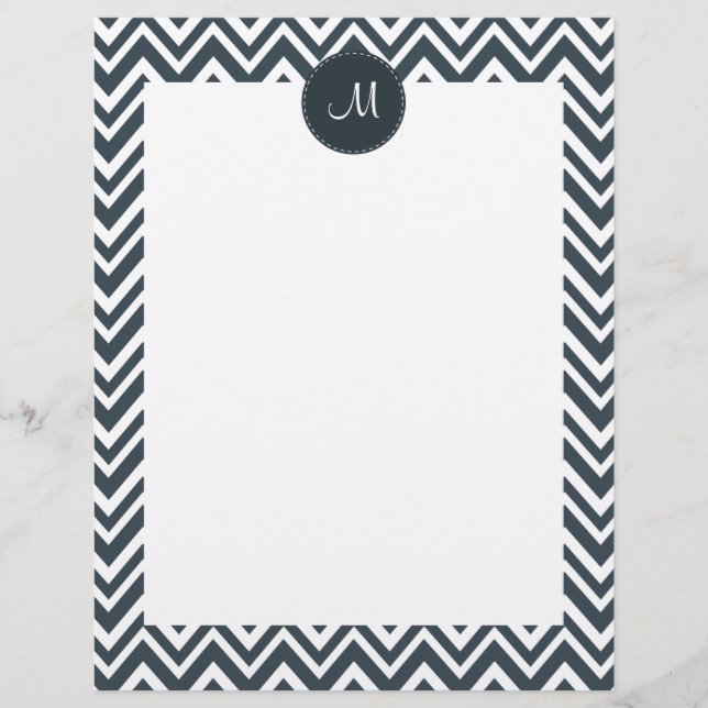 Motif Monogram Charcoal et White Zigzag (Devant)