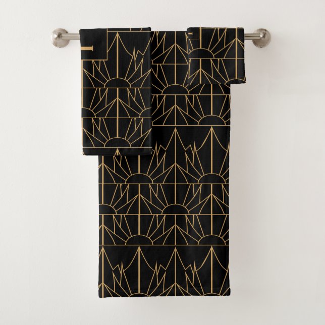 Motif Monogram Gold et Black Art Déco (En situation)