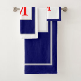 Motif Monogramme rouge blanc bleu