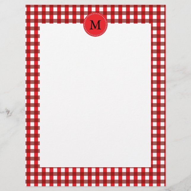Motif Monogramme rouge et blanc En vichy (Devant)
