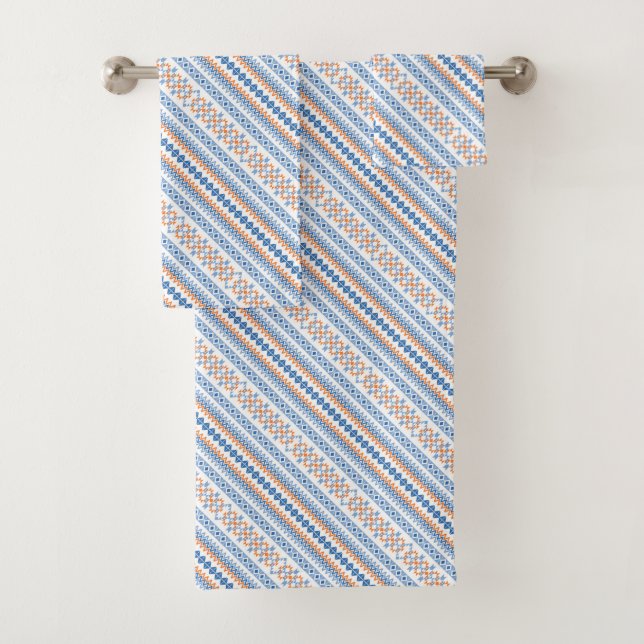 Motif Motif Tribal Aztec bleu orange (En situation)