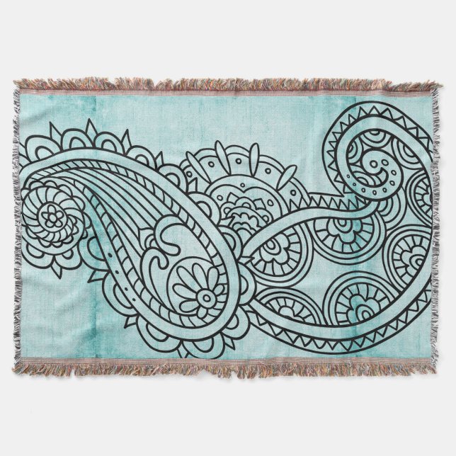 Motif Motif Turquoise À Jeter Couverture (Devant)