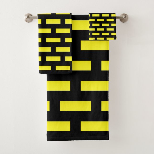 Motif mural noir et jaune (En situation)