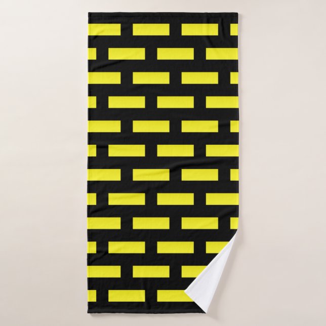 Motif mural noir et jaune (Serviette de bain)