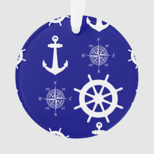Motif nautique bleu marine