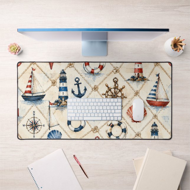 Motif nautique côtier sans couture (Bureau 1)
