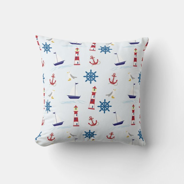 Motif Nautique Jeter Oreiller (Recto)