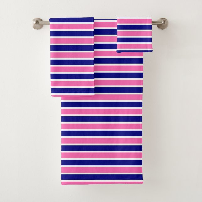 Motif Navy Blue and Hot Pink Stripes (En situation)