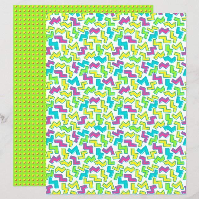 Motif néon rétro des années 80/90 (Devant / Derrière)