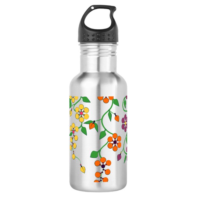 Motif NO.2 : Bouteille d'eau accrochante de fleurs (Devant)