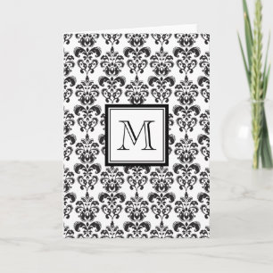 Motif noir 2 de damassé avec votre monogramme