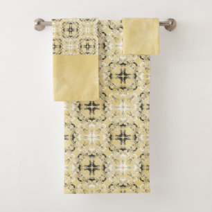 Motif noir, blanc et jaune À damiers