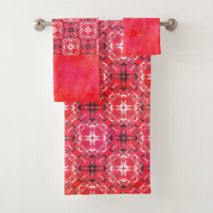 Motif noir, blanc et rouge À damiers