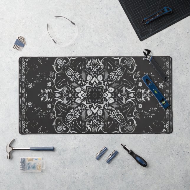 Motif noir de tapis persan (Poste de travail)