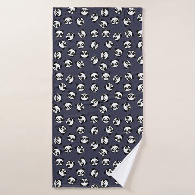 Motif noir et blanc mignon de bande dessinée de (Serviette de bain)