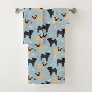 Motif noir et bronzage mignon de carlins