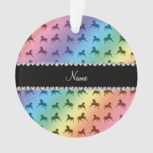 Motif nommé personnalisé de cheval d'arc-en-ciel