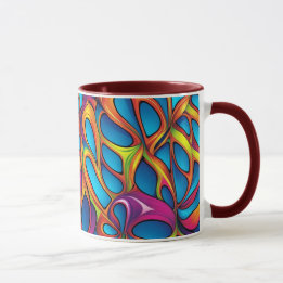 Motif numérique géométrique abstrait 35 - Tasse à