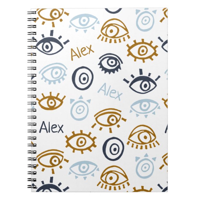 Motif oculaire monogramme | Ajouter un Carnet de n (Devant)