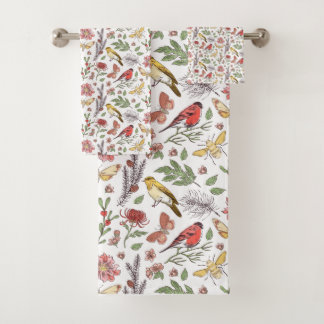 Motif Oiseaux et Fleurs