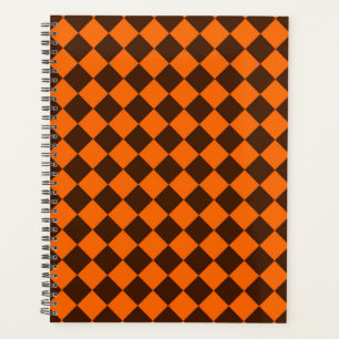 Motif Orange Brown Diamond Checker