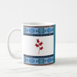 Motif oriental turc Mug bleu avec tulipes