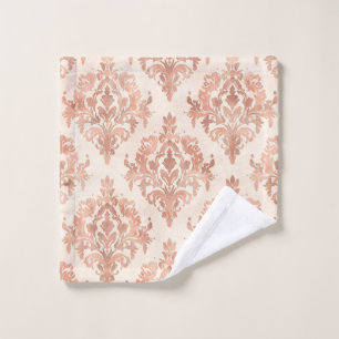 Motif ornemental aquarelle damassé pêche chaud