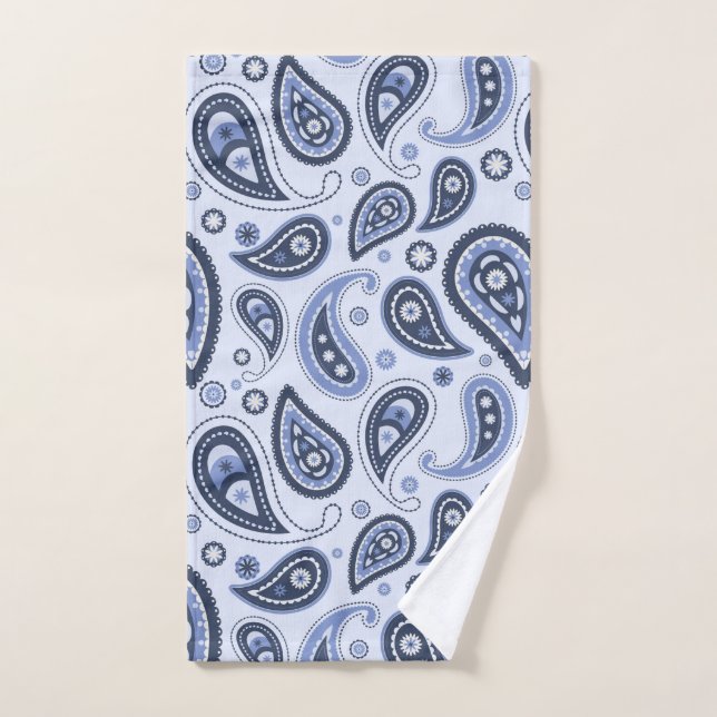 Motif Paisley Bleu (Serviette à main)