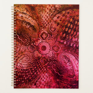 Motif Paisley Intriqué en Rouge Foncé