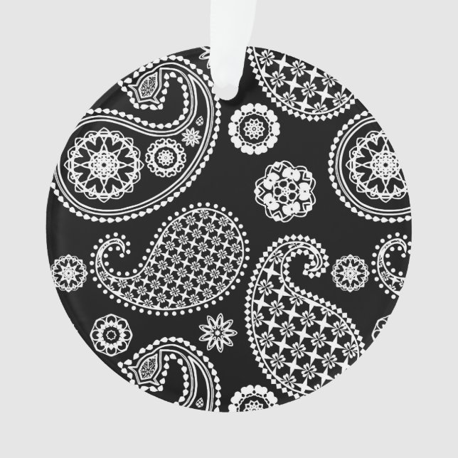 Motif Paisley, noir et blanc (devant)