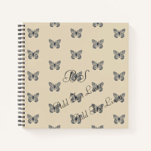 Motif Papillon bleu Denim Ajouter un Carnet texte