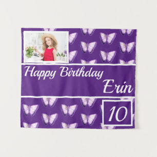 Motif papillon fête d'anniversaire Tapisserie pers
