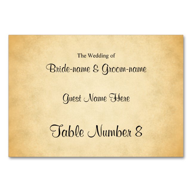 Motif Parchemin Design Mariage Cartes de Place (Devant)