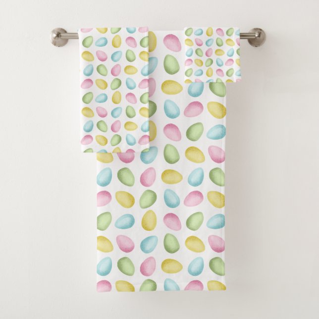 Motif pastel d'œufs de Pâques à l'aquarelle (En situation)
