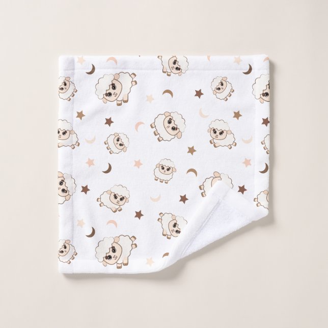 Motif Pastel Sheep (Gant de toilette)