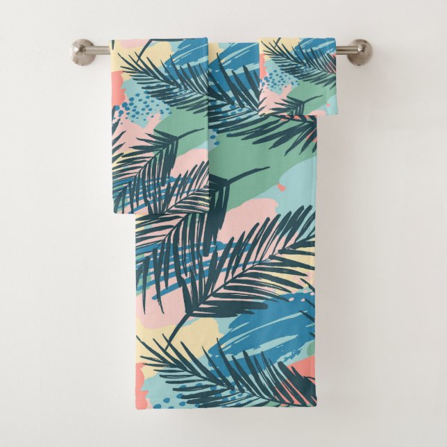 Motif Pastel Tropical Leaf (En situation)